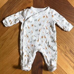 Janie and Jack White 0-3 Month Animal Print Footie